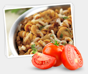 pasta dish and tomatoes